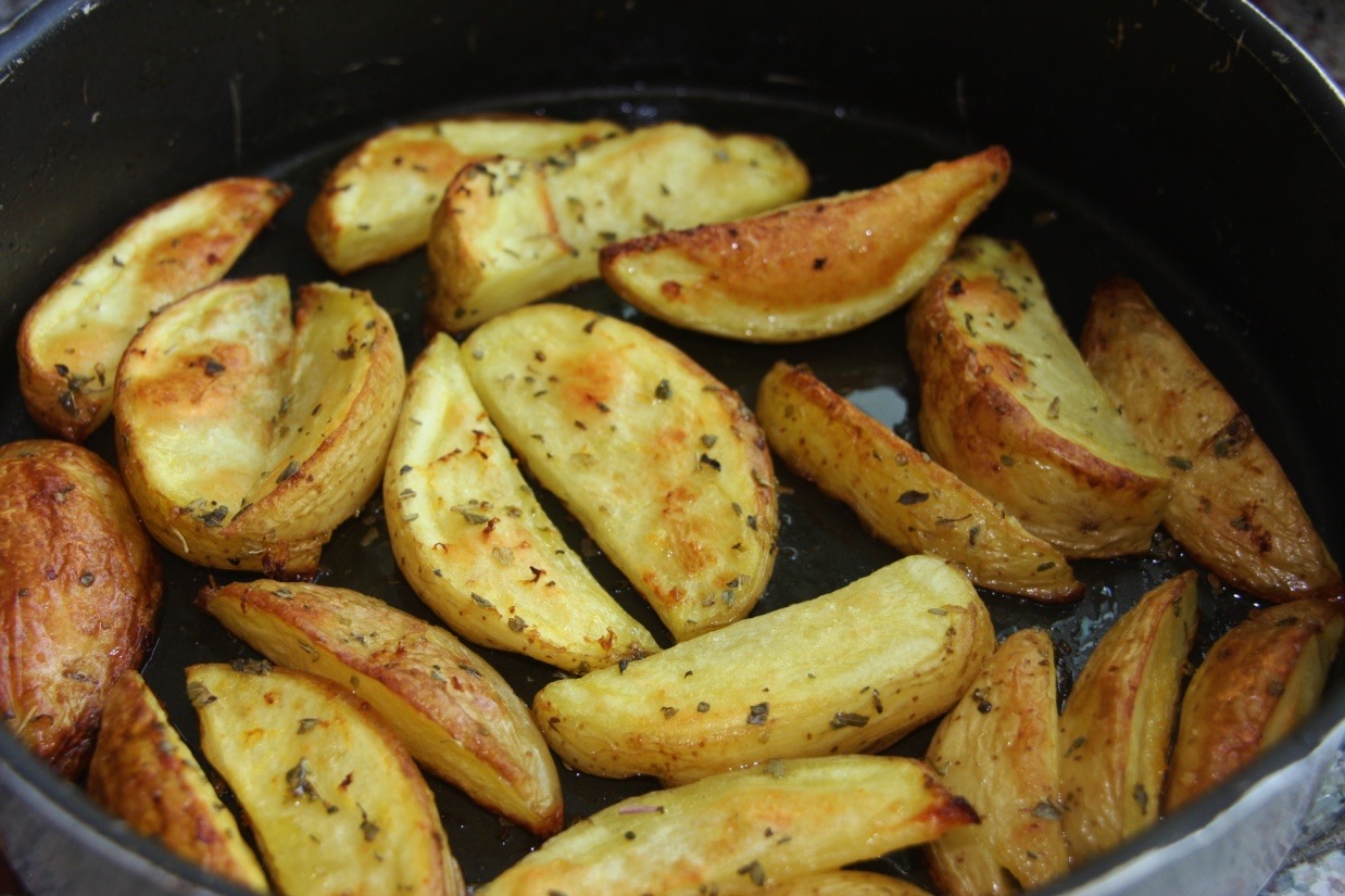 Batatas aromatizadas com limão siciliano